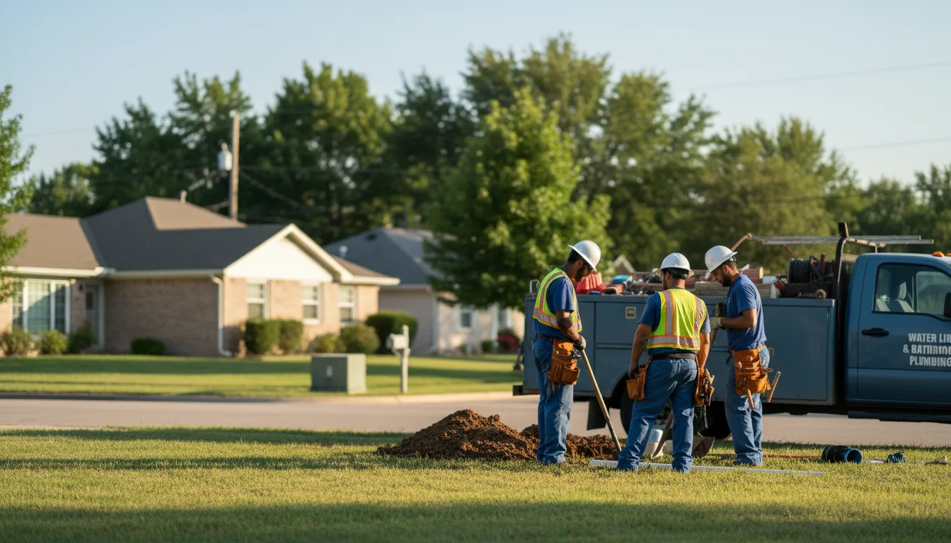Residential water line and bathroom plumbing service in Reydell, AR